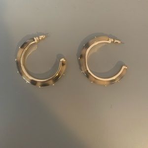 Cheetah Print Studded Hoops